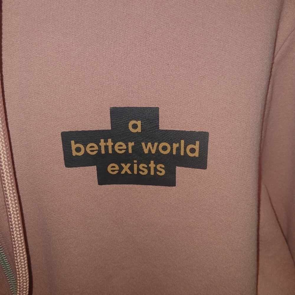 Graphic Pink Peace Sign Hoodie Positive Hoodie Women's Size: Small Hipster - Picture 8 of 8